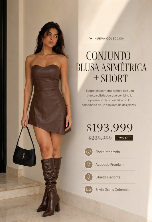 Conjunto blusa asimetrica+short