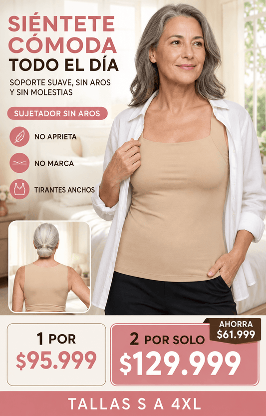 Camiseta con sujetador integrado sin banda