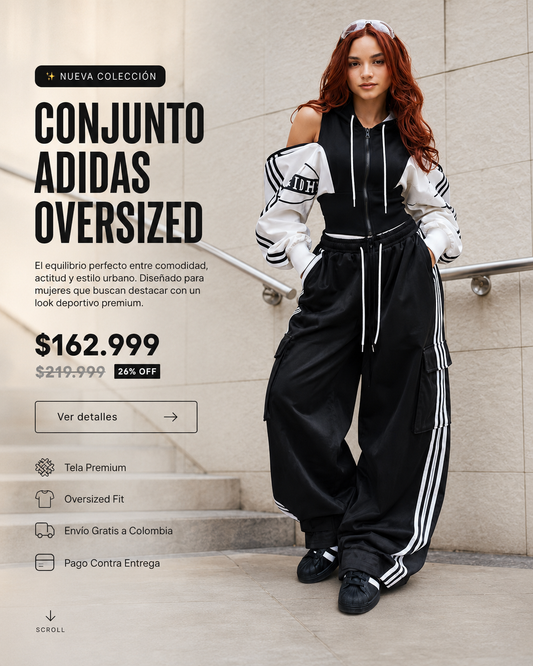 Conjunto oversize adidas