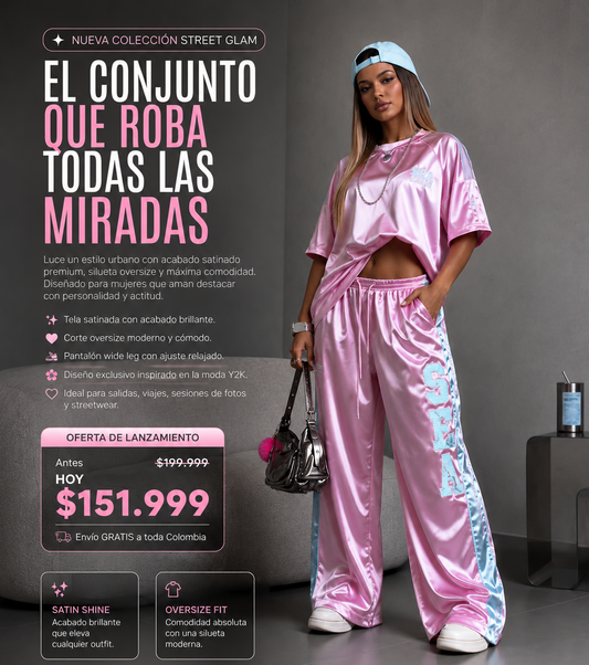 Conjunto oversize satin